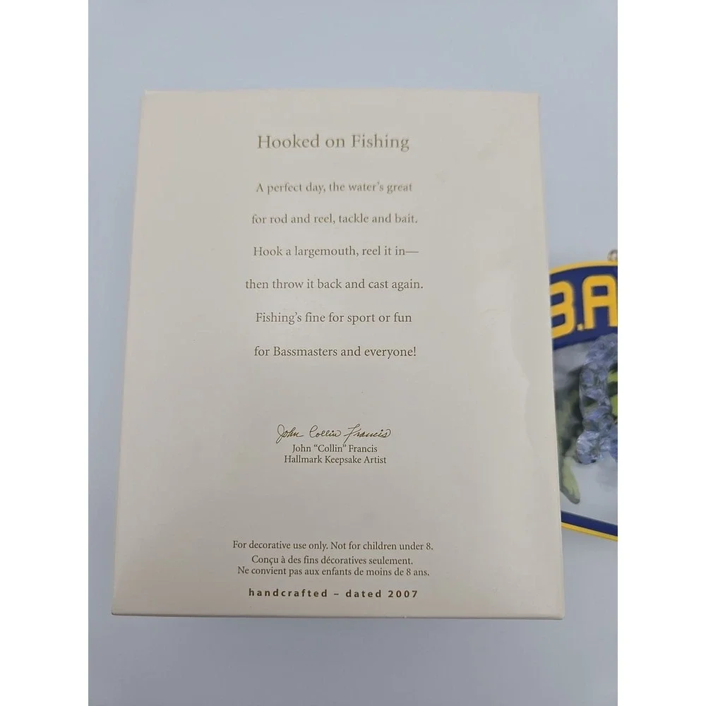 Hallmark Keepsake Ornament B.A.S.S. Hooked on Fishing (2007) Bass Fish‎